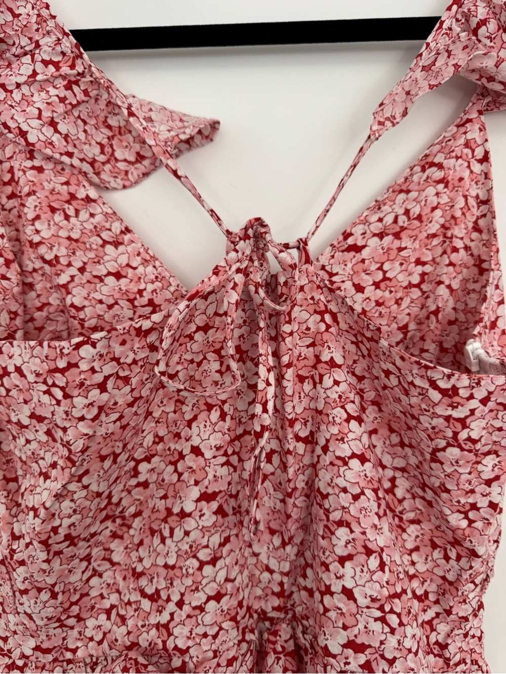 NWT Petal & Pup Floral Tiered Maxi Dress Pink Ruffle Tie Strap US 2 - Picture 5 of 7